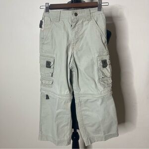 Bugle Boy Kids Vintage Convertible Cargo Pants in Light Gray Sz 5